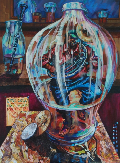 Fyah Wata & Gris Gris by Marcus Akinlana | Limited edition giclee on canvas. Fyah Wata & Gris Gris